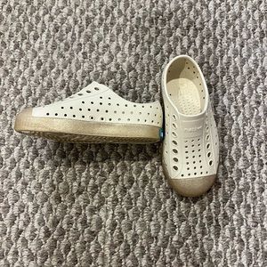 Toddler size 10 Natives- barely worn, great condition. Gold with gold glitter.